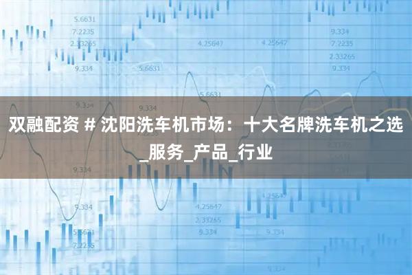 双融配资 # 沈阳洗车机市场：十大名牌洗车机之选_服务_产品_行业